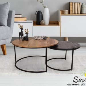 זוג שולחנות Black and Wood