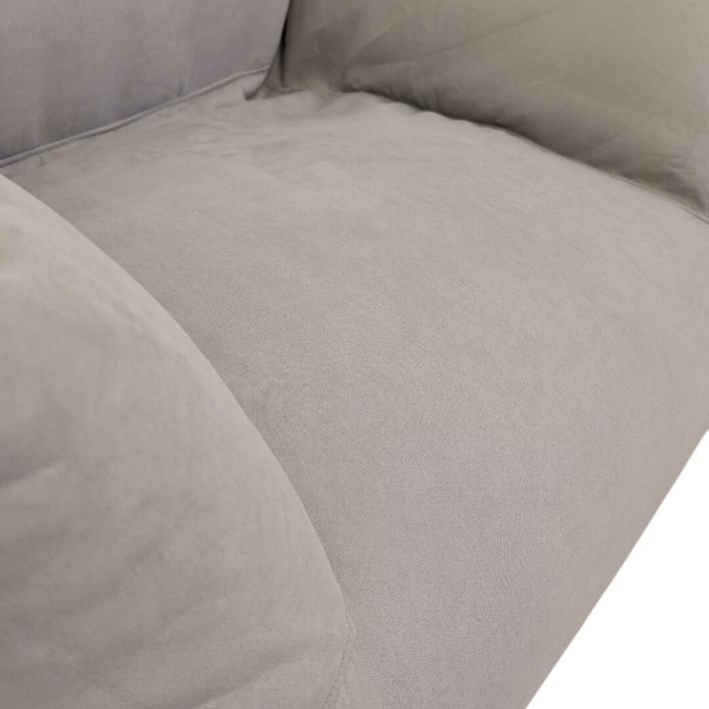 כורסת פוף ORTI בד דמוי זמש קטיפתי אפור