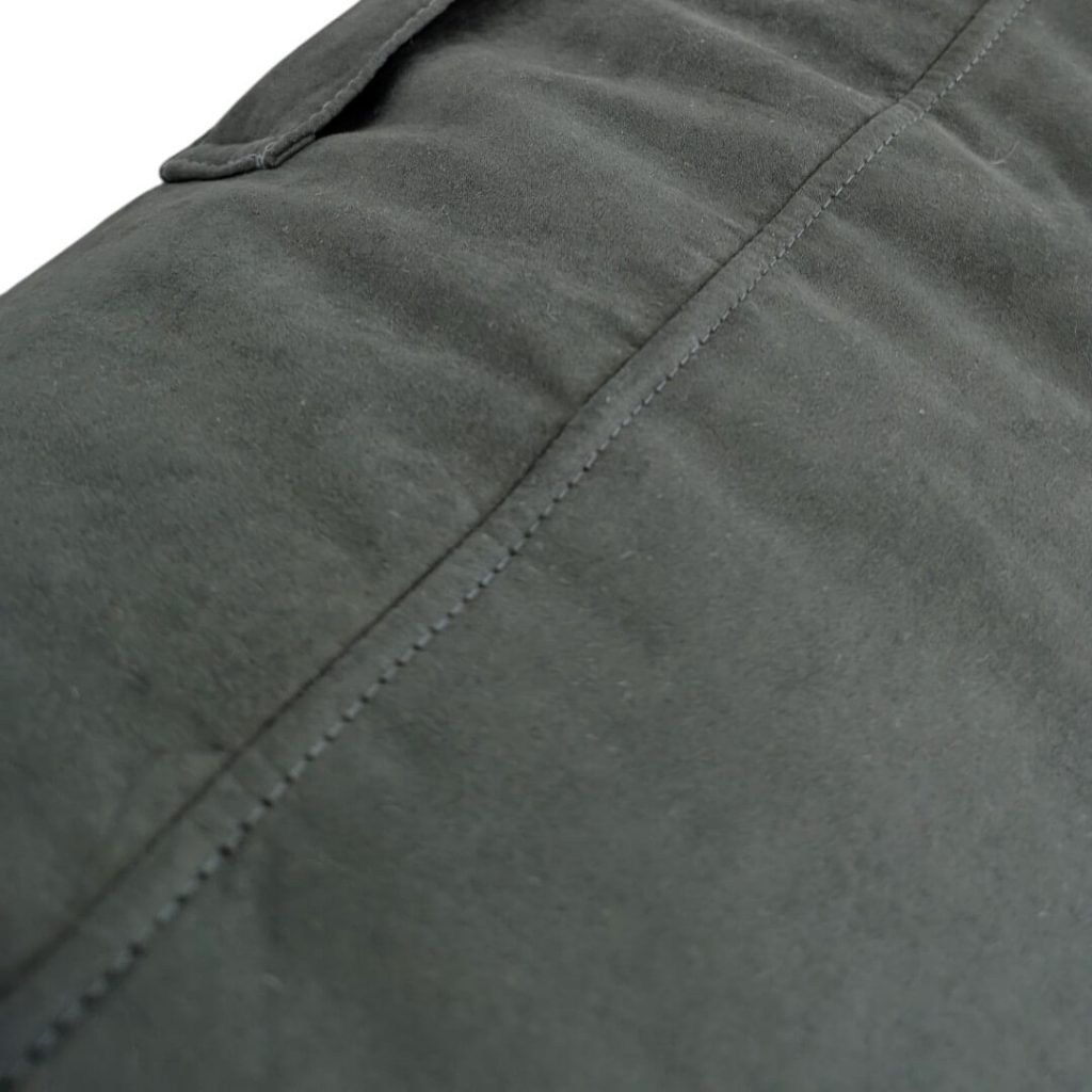 כורסת פוף ORTI בד דמוי זמש קטיפתי ירוק כהה