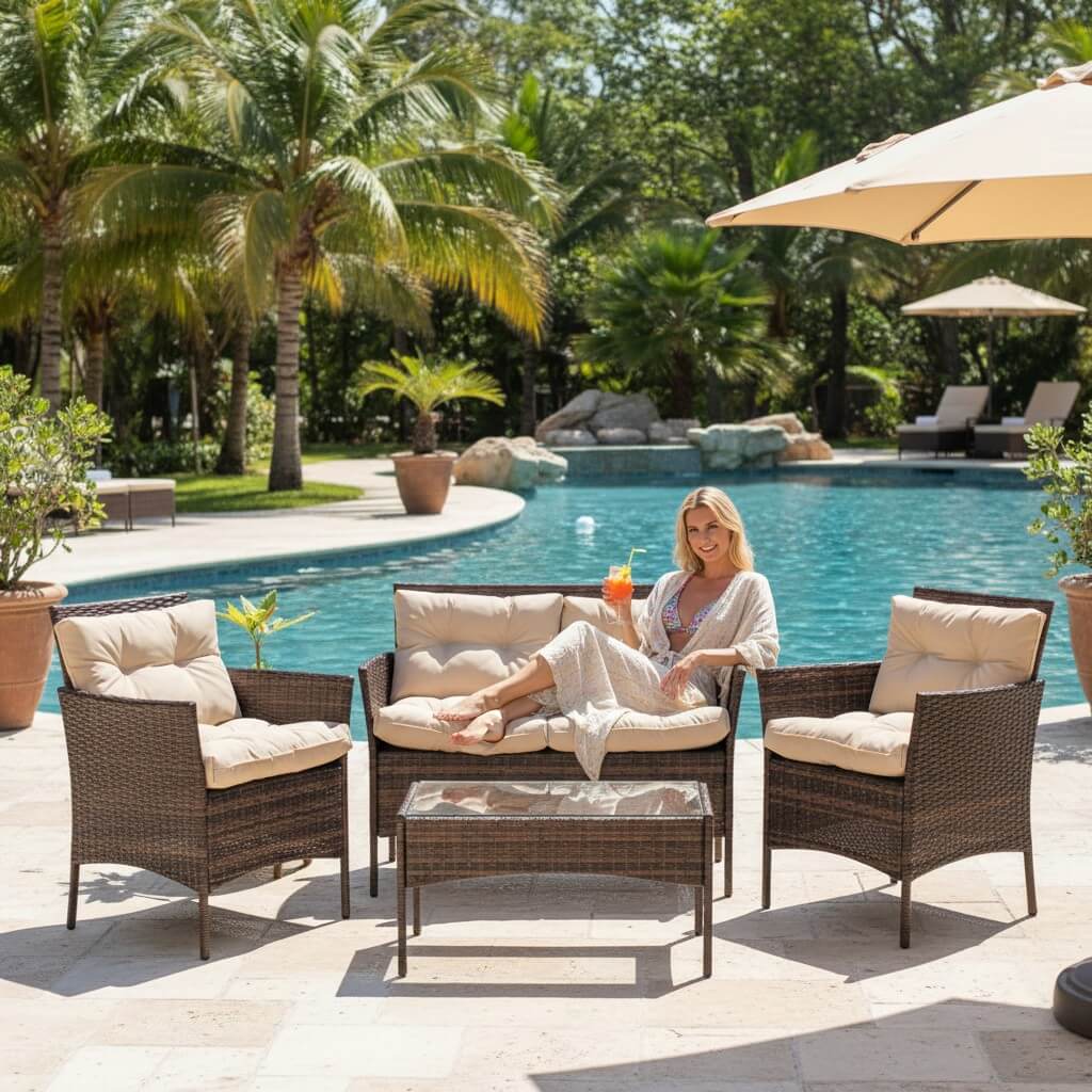 סט אושן פרימיום ריפוד קפיטונז' בז'