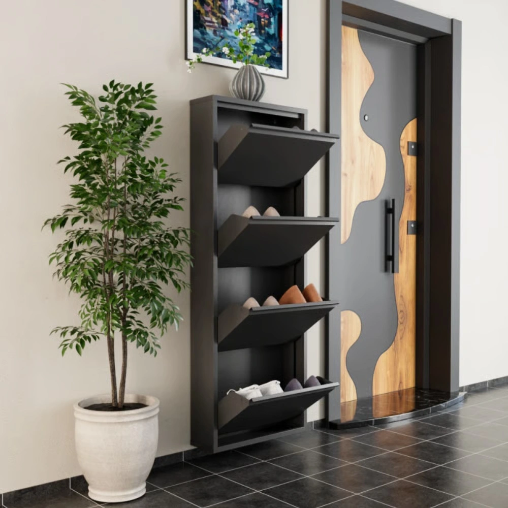 ארון נעליים 4 קומות אפור ADI