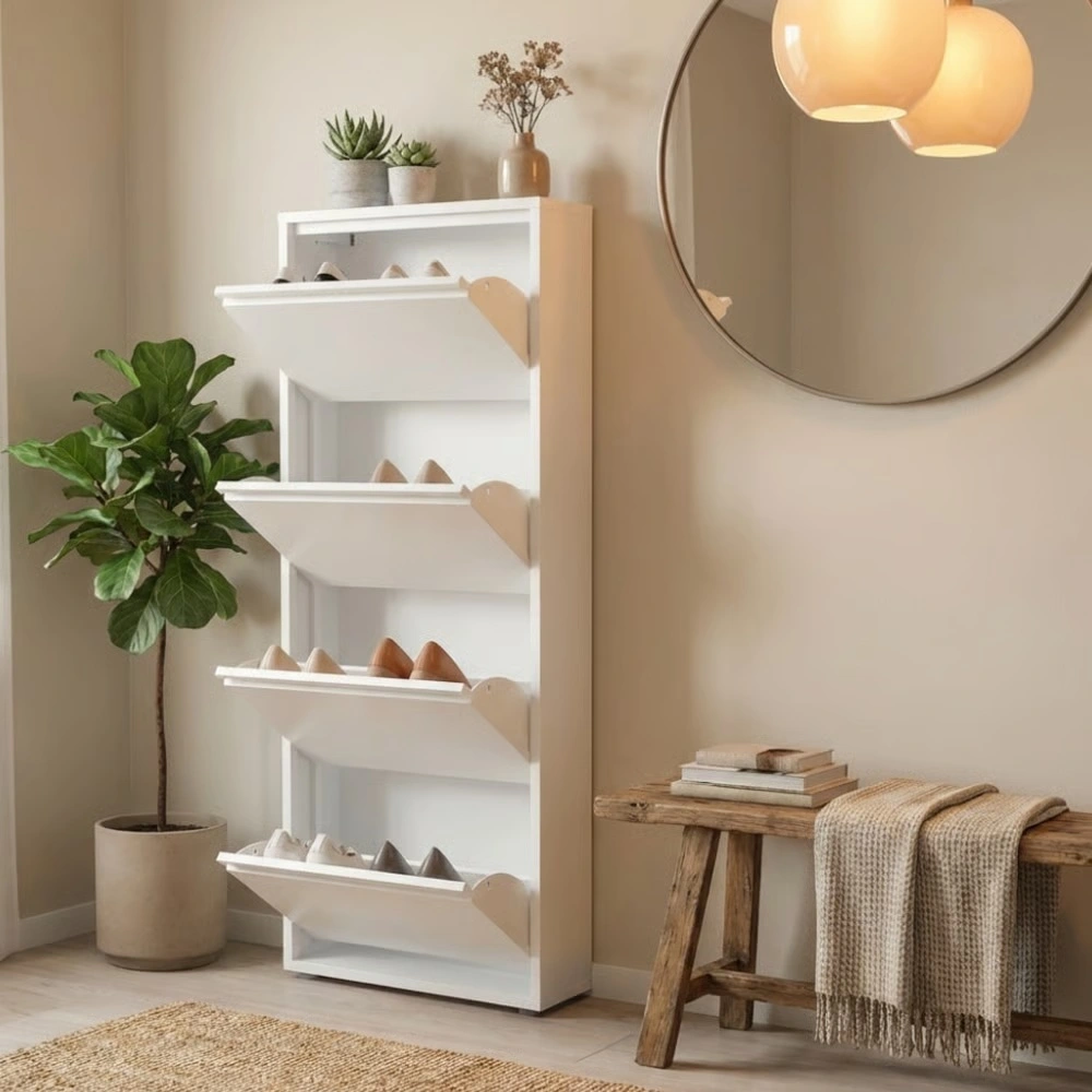 ארון נעליים 4 קומות לבן ADI